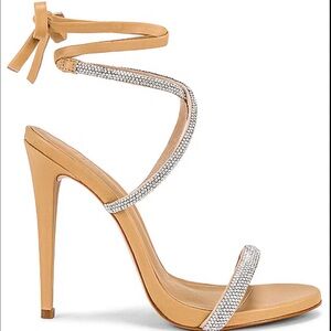 Schutz Cloe Crystal Sandal in Light Nude